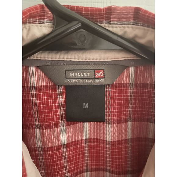 Millet Mountain By Experience Men’s Size Small S Red Plaid Button Short Sleeve - Picture 3 of 11